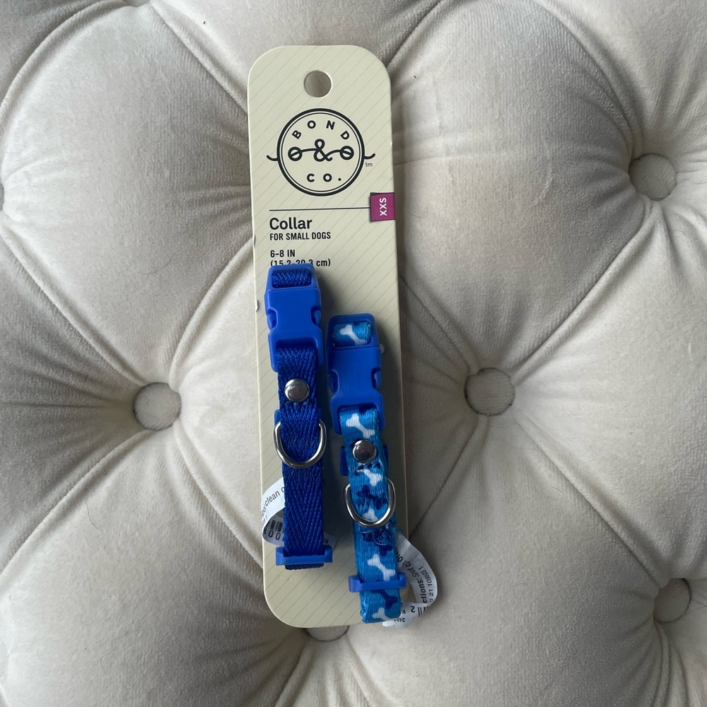 Bond & Co. Blue Collar Set for Small Dogs